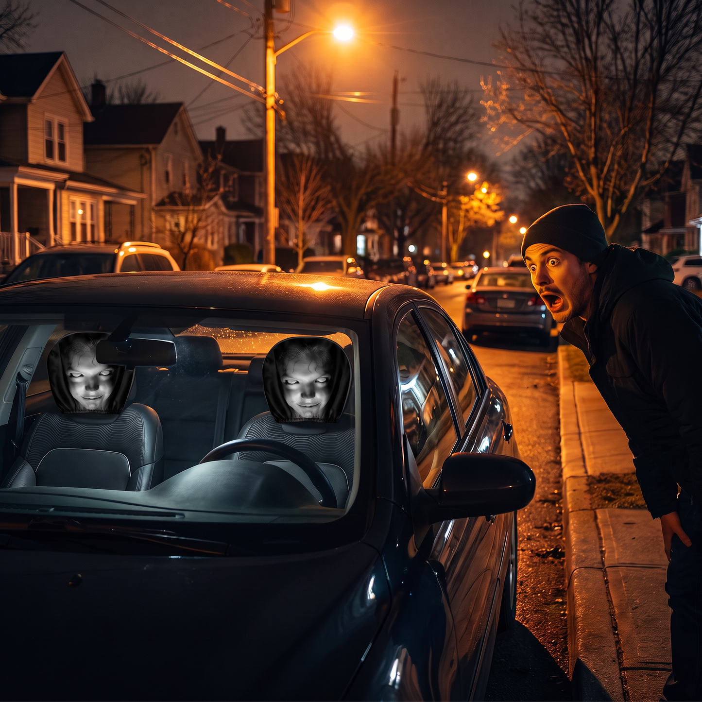 BooSeat™ - Creepy Headrest Cover